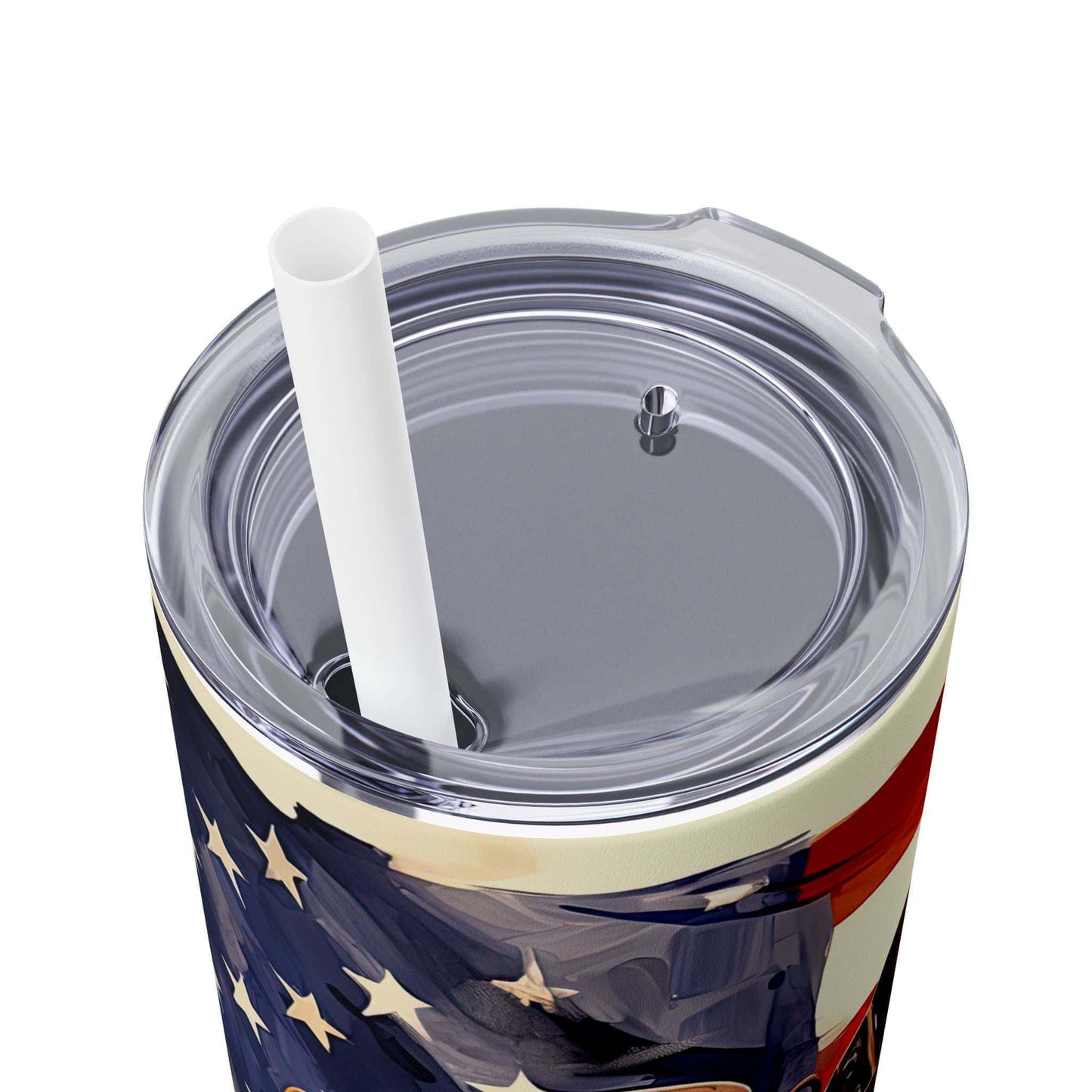 Patriotic Combat Boots Skinny Tumbler with Straw - 20oz