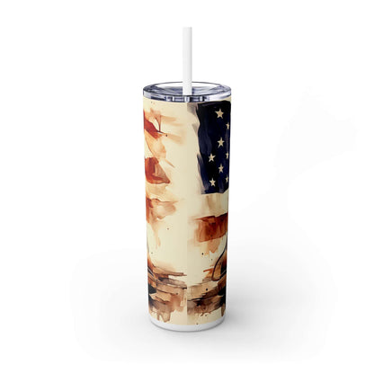 Patriotic Combat Boots Skinny Tumbler with Straw - 20oz