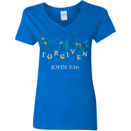 Forgiven | 019 G500VL Ladies' 5.3 oz. V-Neck T-Shirt