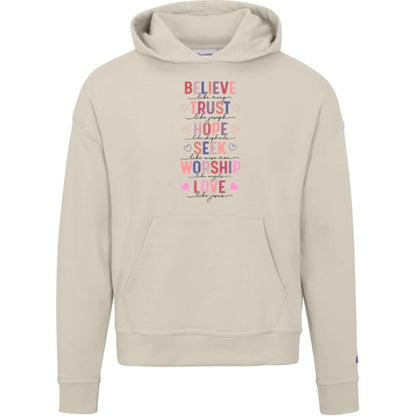 BELIEVE LIKE MARY, LOVE LIKE JESUS | Champion Womens Powerblend Hoodie