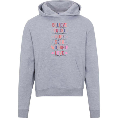 BELIEVE LIKE MARY, LOVE LIKE JESUS | Champion Womens Powerblend Hoodie