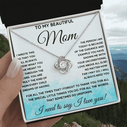 To my Beautiful Mom! | Love Knot Necklace