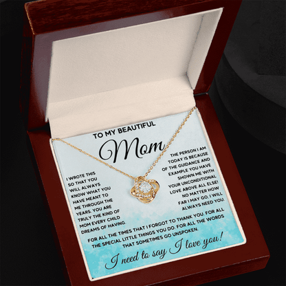 To my Beautiful Mom! | Love Knot Necklace