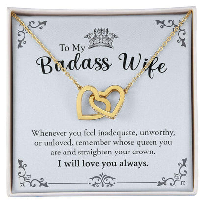 To My Badass Wife |  Interlocking Hearts | Necklace