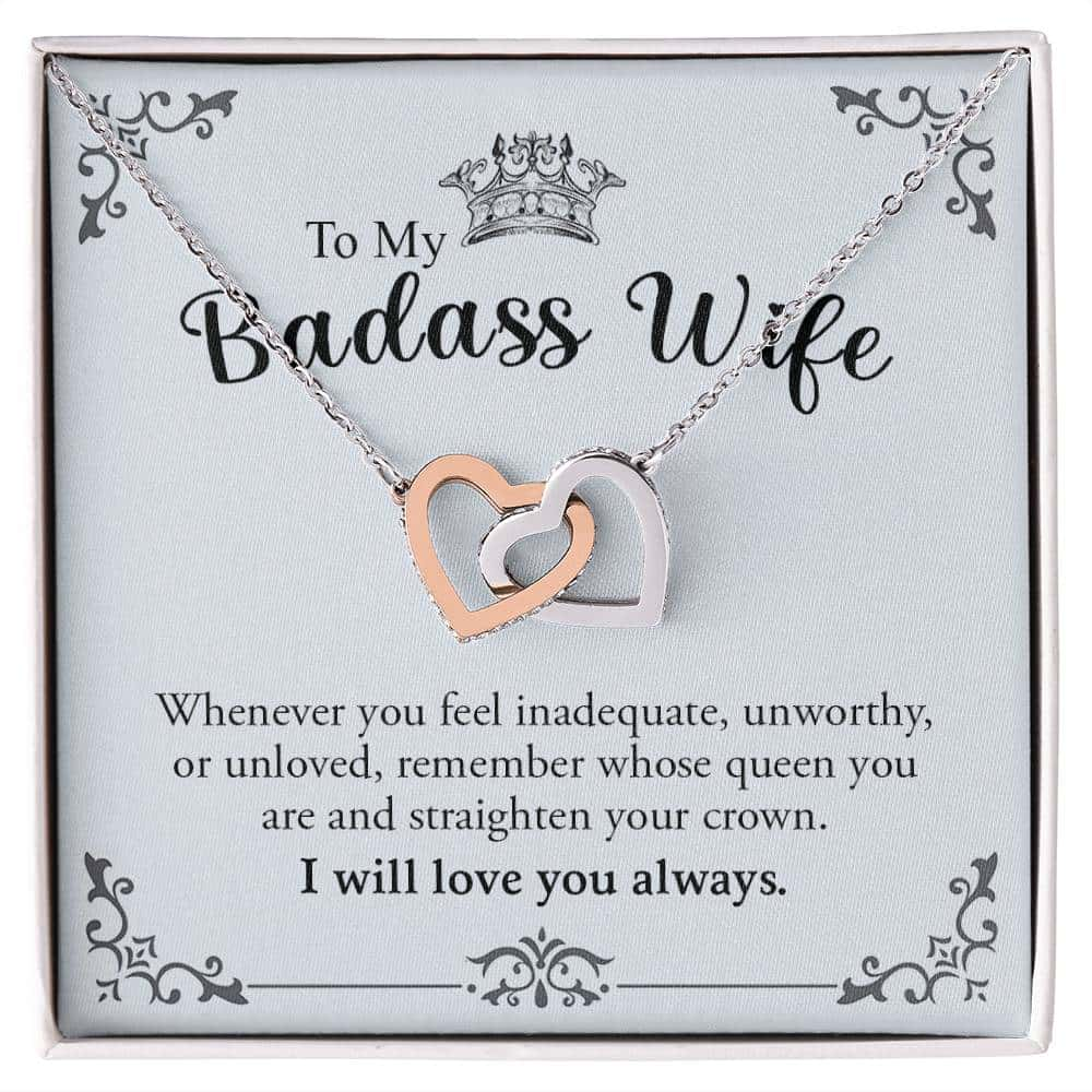 To My Badass Wife |  Interlocking Hearts | Necklace