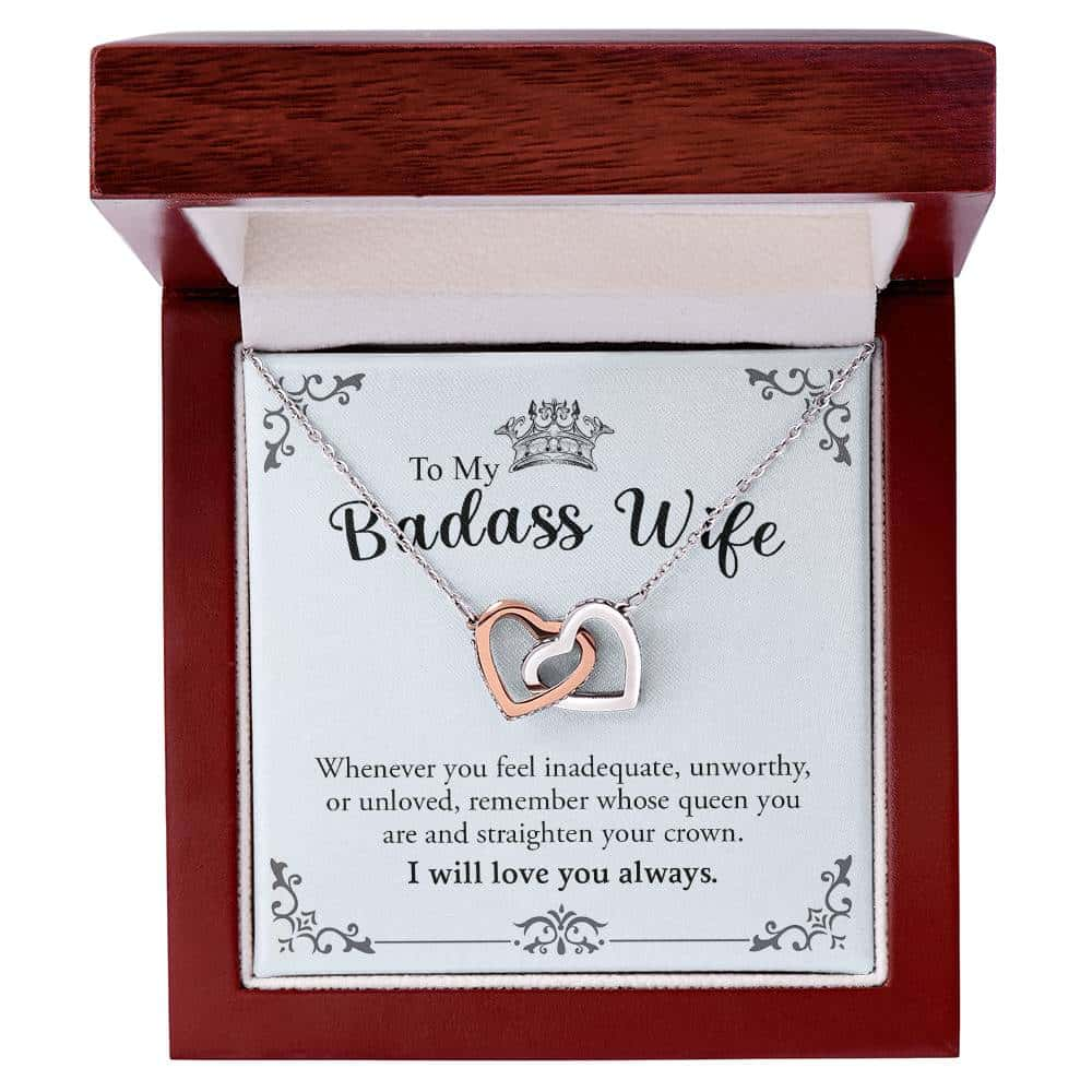 To My Badass Wife |  Interlocking Hearts | Necklace