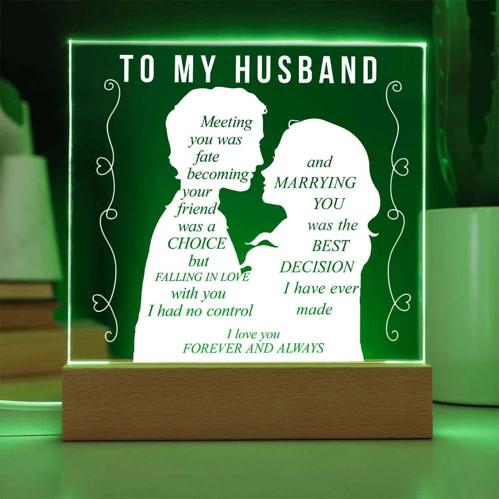 To My Husband | Square Acrylic Plaque