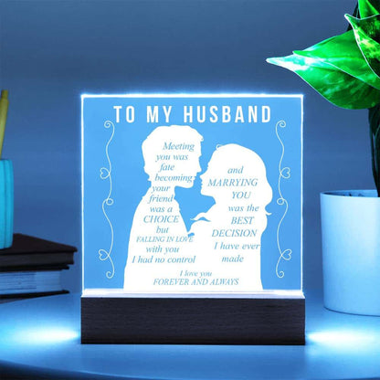 To My Husband | Square Acrylic Plaque