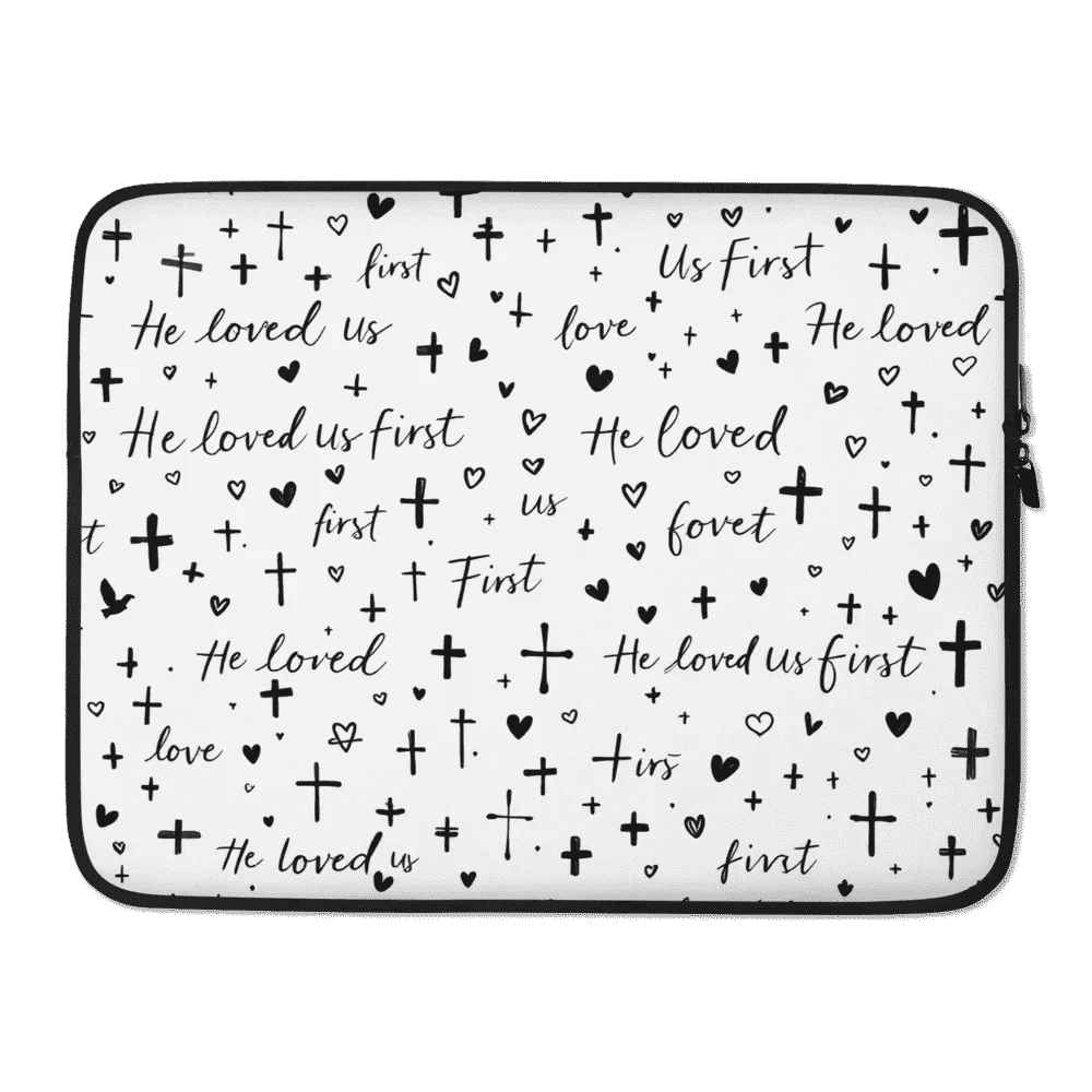 He Loved Us First | Divine Protection Laptop Sleeve