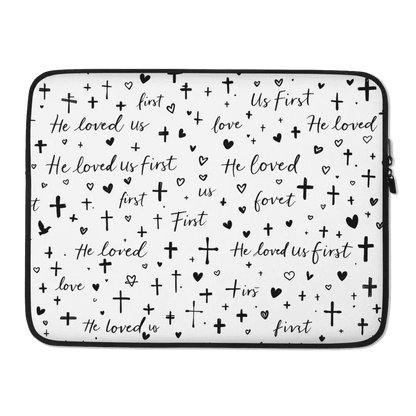 He Loved Us First | Divine Protection Laptop Sleeve