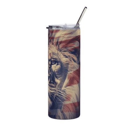 Patriotic Flag with Lion | Stainless Steel Tumbler