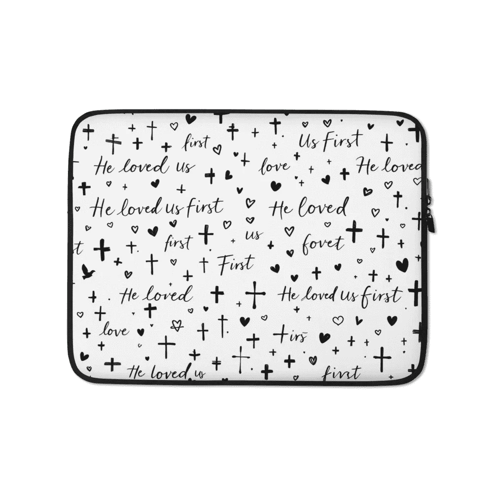 He Loved Us First | Divine Protection Laptop Sleeve