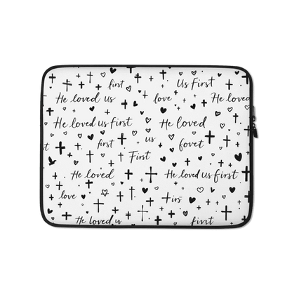 He Loved Us First | Divine Protection Laptop Sleeve