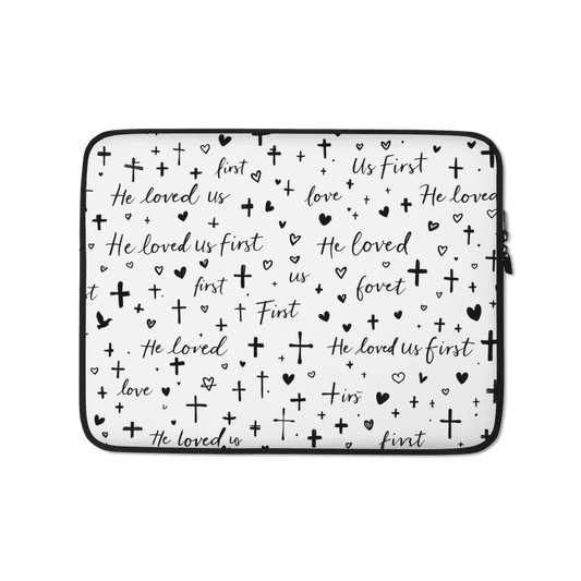 He Loved Us First | Divine Protection Laptop Sleeve